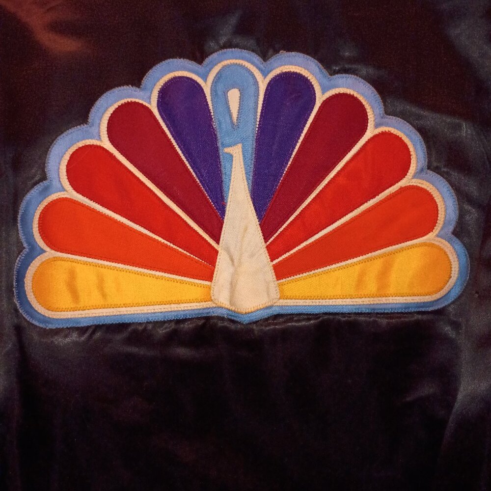 NBC 70's Vintage Music Merch. Inc. NY, Black Satin Bomber Jacket Size Small